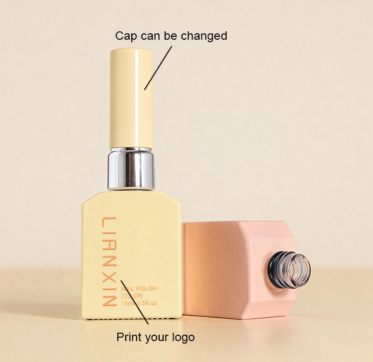 15ml empty nail polish bottle square details