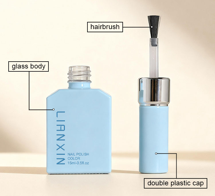 15ml empty nail polish bottle square details