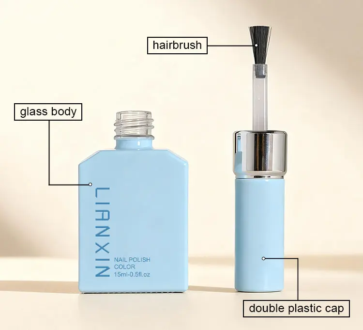 15ml empty nail polish bottle square details