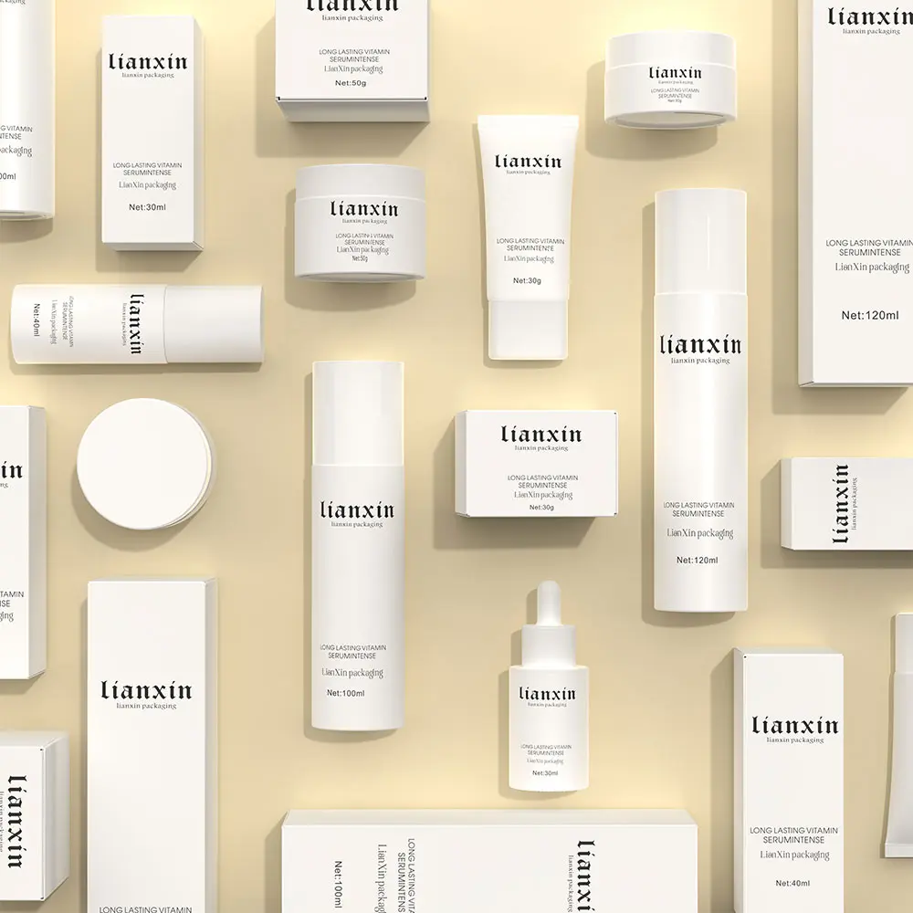 Luxury Gradient Orange Glass Skincare Packaging Set