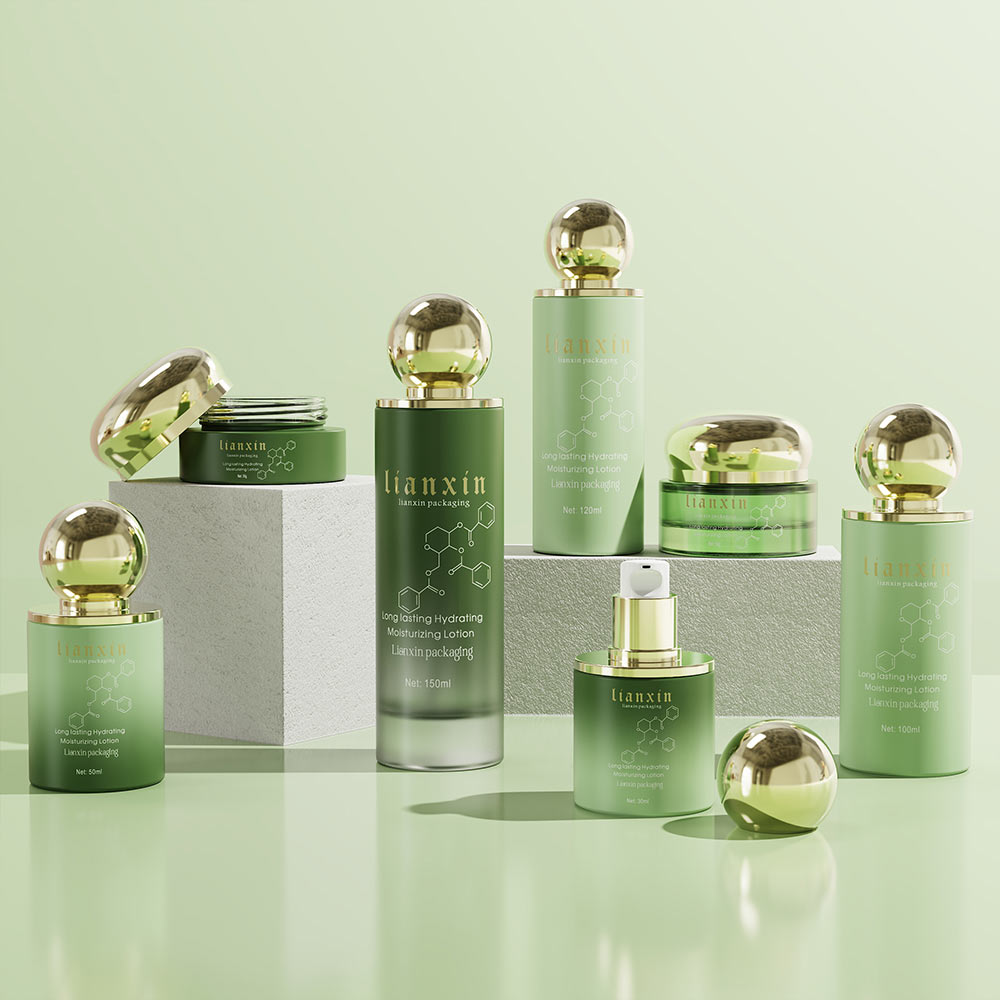 Luxury Glass Skincare Packaging Set with Sphere Cap - 4