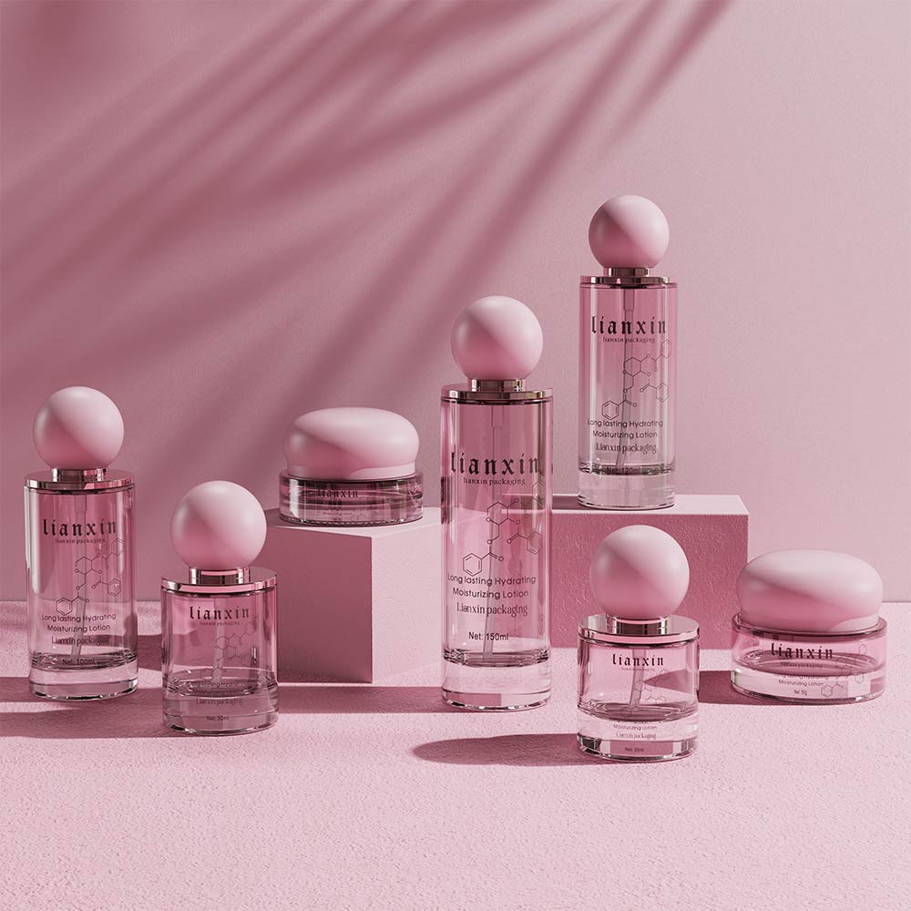 Luxury Glass Skincare Packaging Set with Sphere Cap - 5