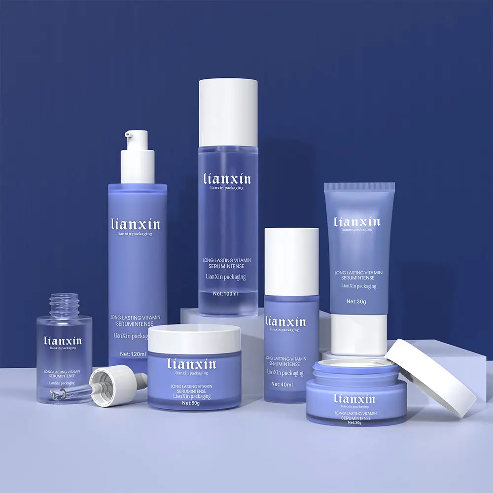 Luxury Gradient Orange Glass Skincare Packaging Set
