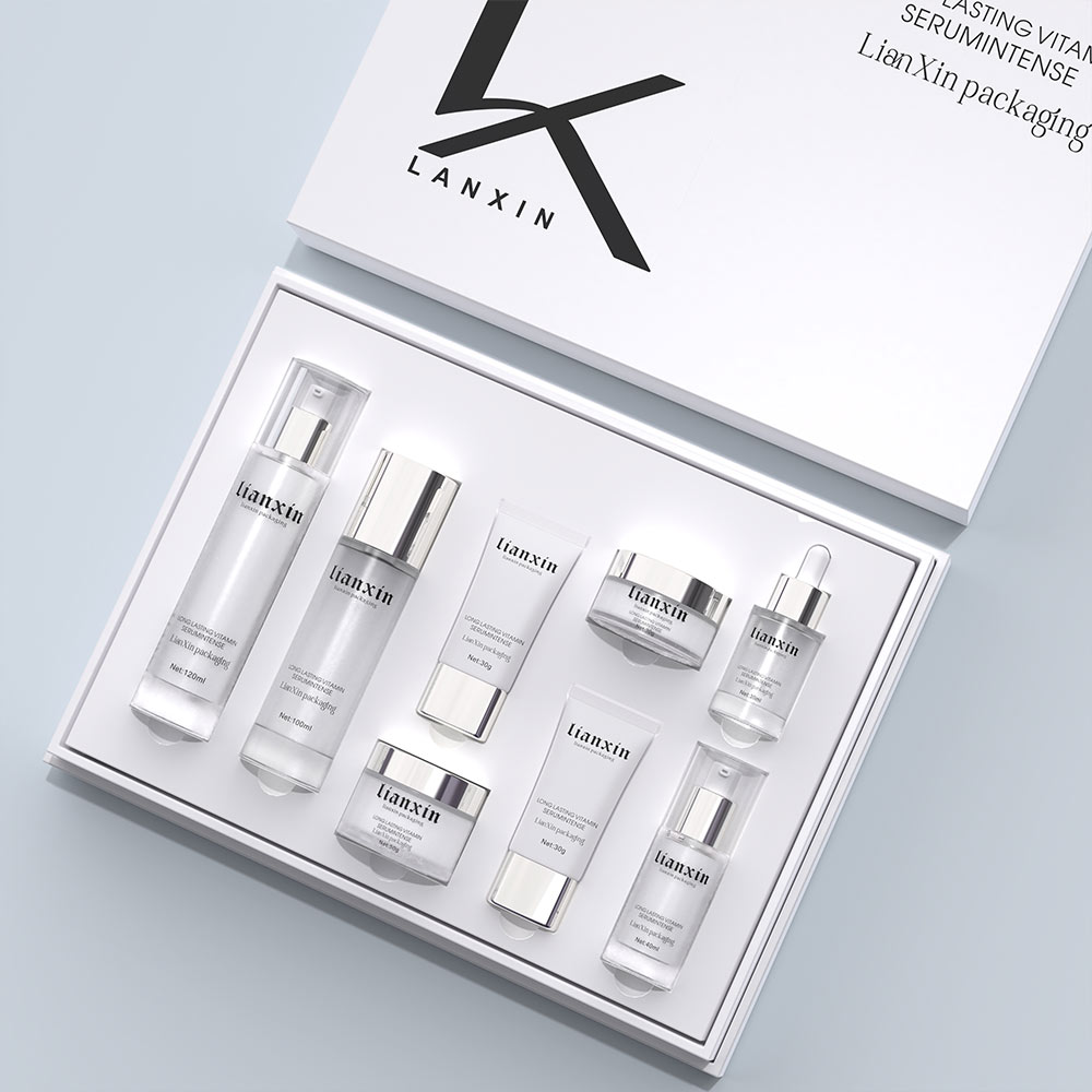 Luxury Gradient Orange Glass Skincare Packaging Set - 5