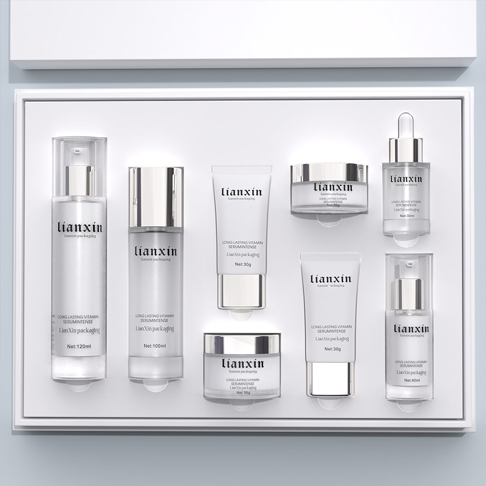 Luxury Gradient Orange Glass Skincare Packaging Set - 6