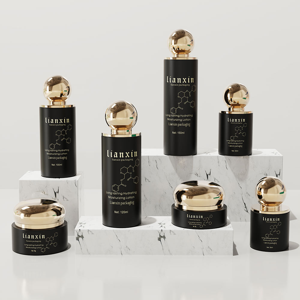 Luxury Glass Skincare Packaging Set with Sphere Cap - 2