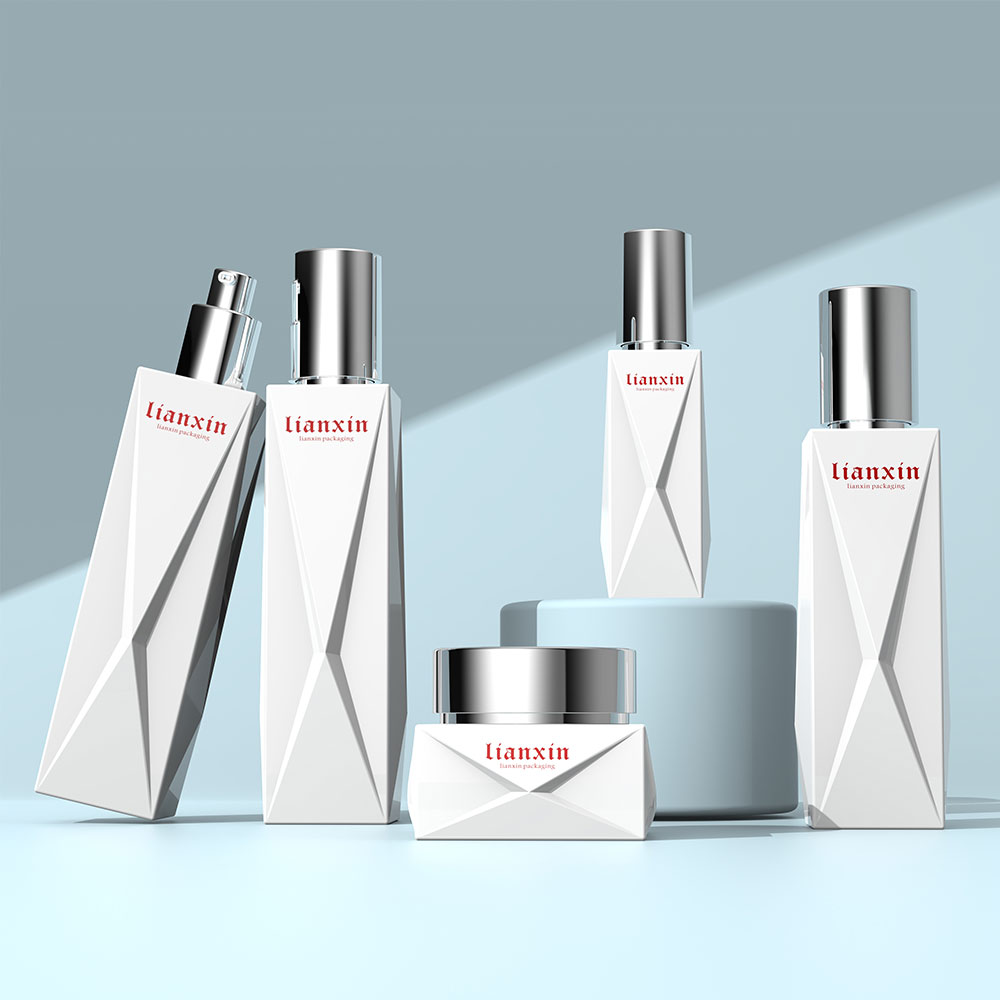 Luxury Square Glass Cosmetic Bottle & Cream Jar Set 40ml 100ml 120ml 50g - 9