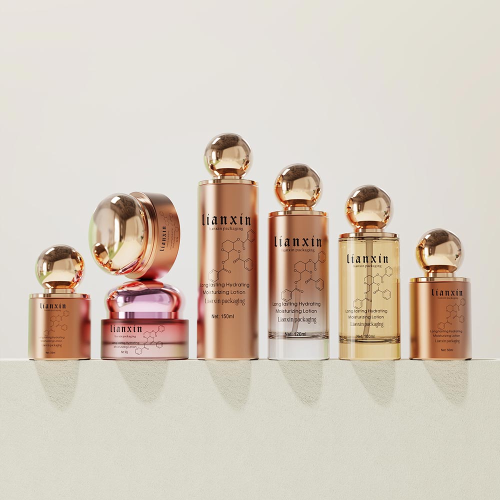 Luxury Glass Skincare Packaging Set with Sphere Cap - 3