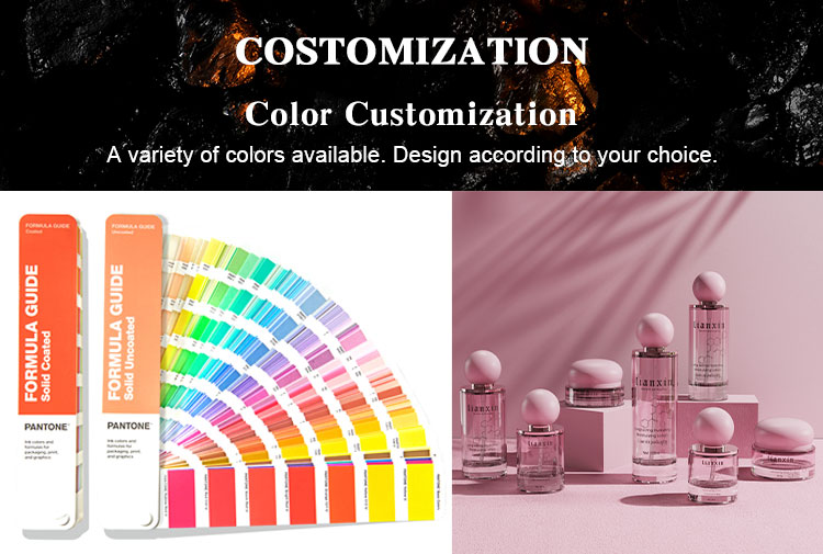 Custom Sphere Cap Glass Cosmetic Bottles
