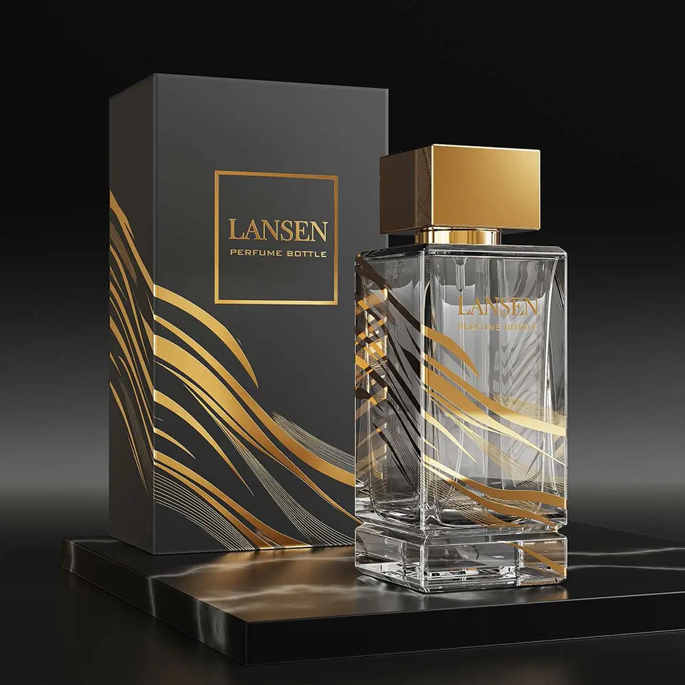 100ml Luxury Square Perfume Bottle With Black Gift Box